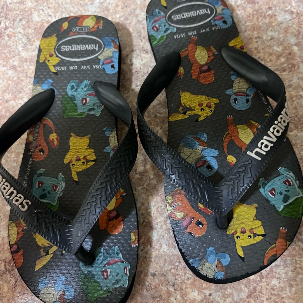 Havaianas Kids' Black Pokémon Flip Flops